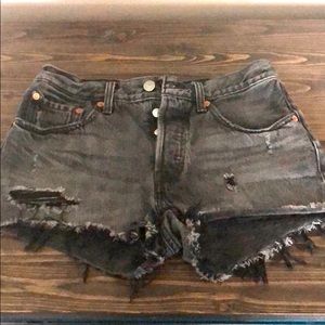 Levi’s black denim shorts